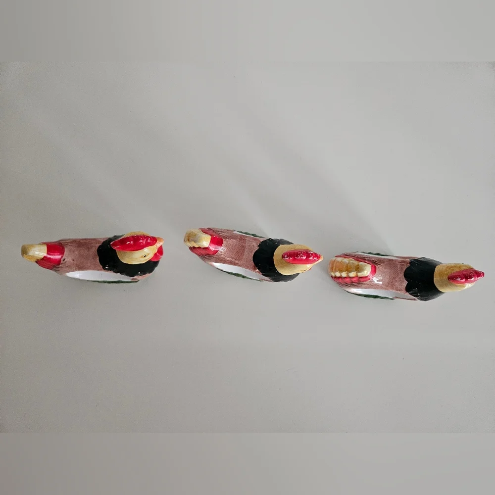 Hand Painted Ceramic Hen Napkin Holders x 3